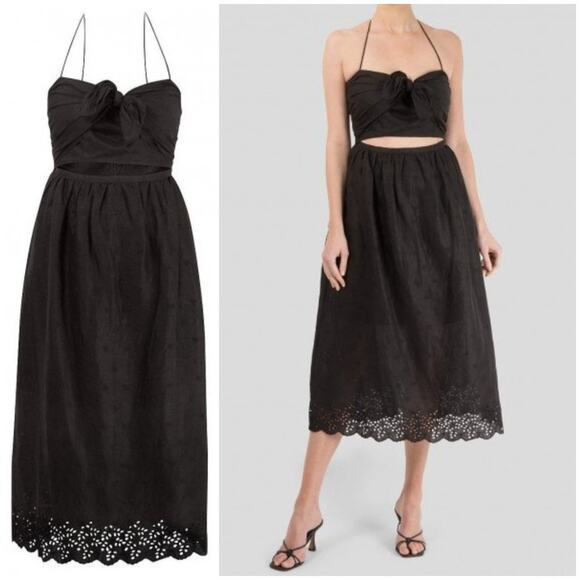 Zimmerman Iris Picnic Dress 100% Linen in Black Size 1 NWT $795 - Picture 11 of 14